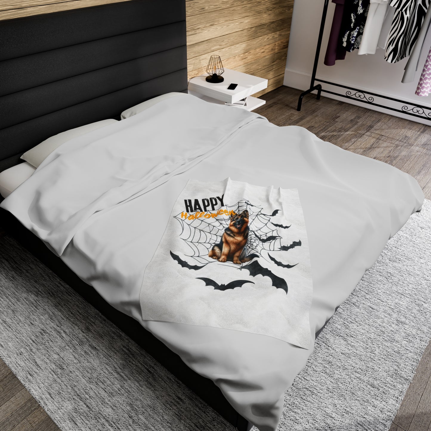 Velveteen Plush Blanket - German Shepard Halloween