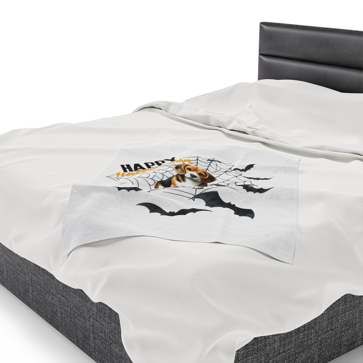 Velveteen Plush Blanket - Beagle Halloween