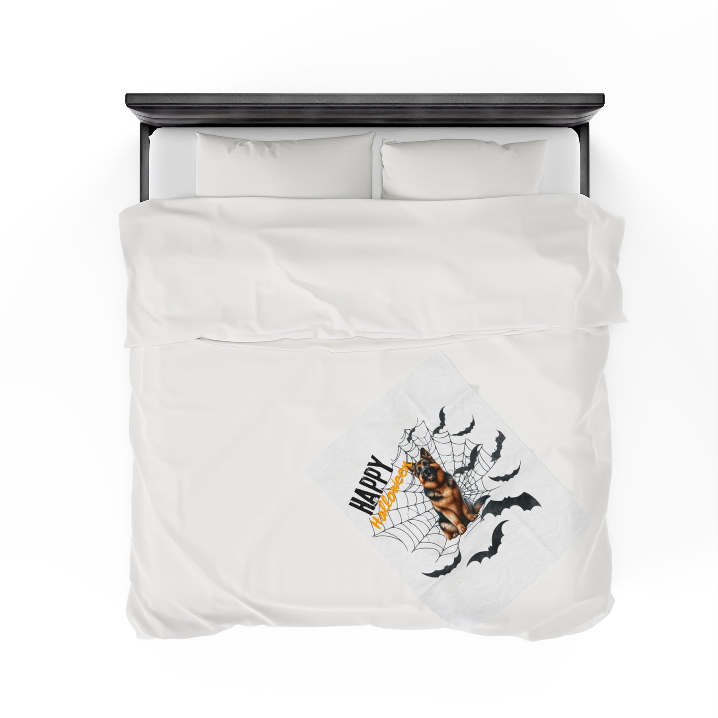 Velveteen Plush Blanket - German Shepard Halloween