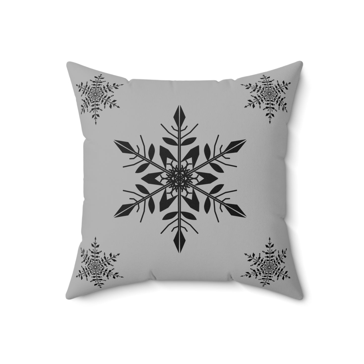 Spun Polyester Square Pillow - SNOWFLAKES