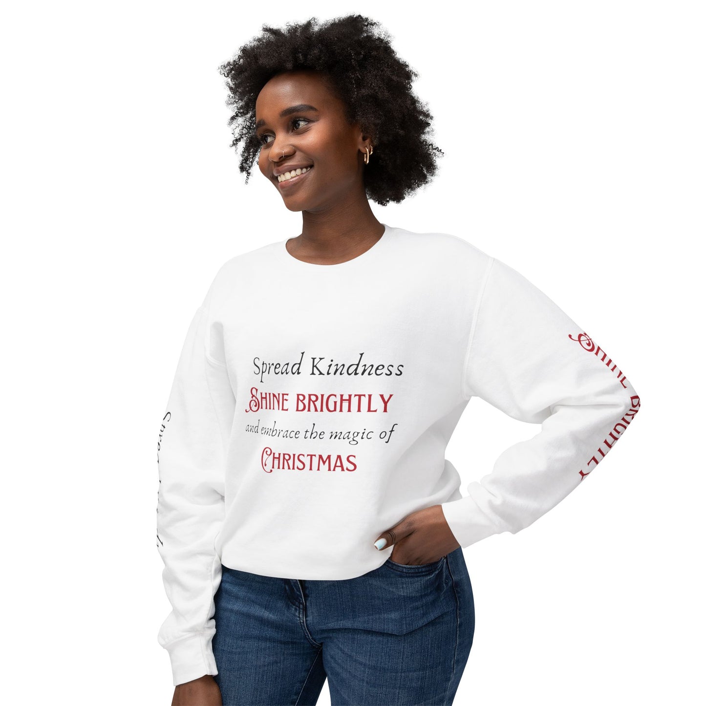 Unisex Lightweight Crewneck Sweatshirt - Spread Kindness, Shine Brightly