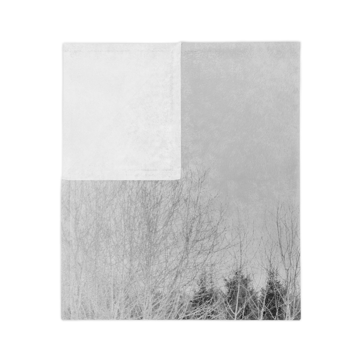 Velveteen Minky Blanket - Winter tree line
