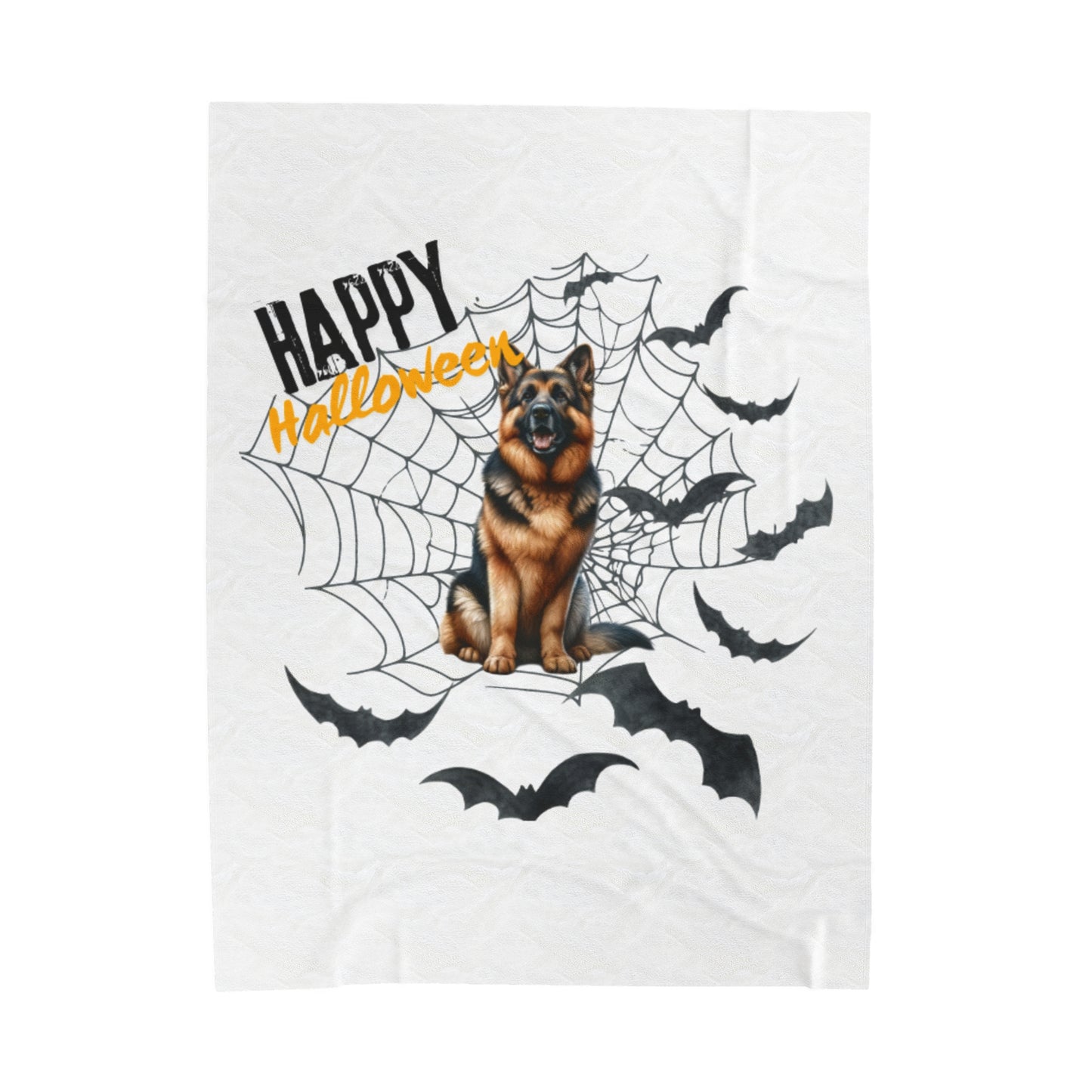 Velveteen Plush Blanket - German Shepard Halloween