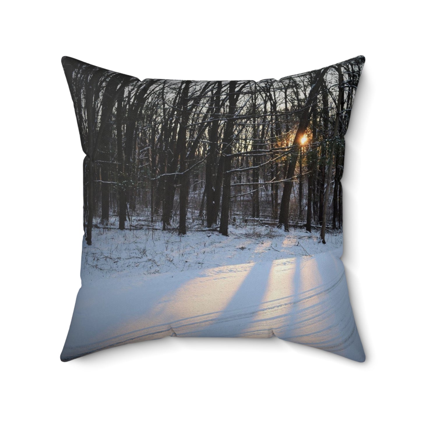Spun Polyester Square Pillow Winter Sun Beams
