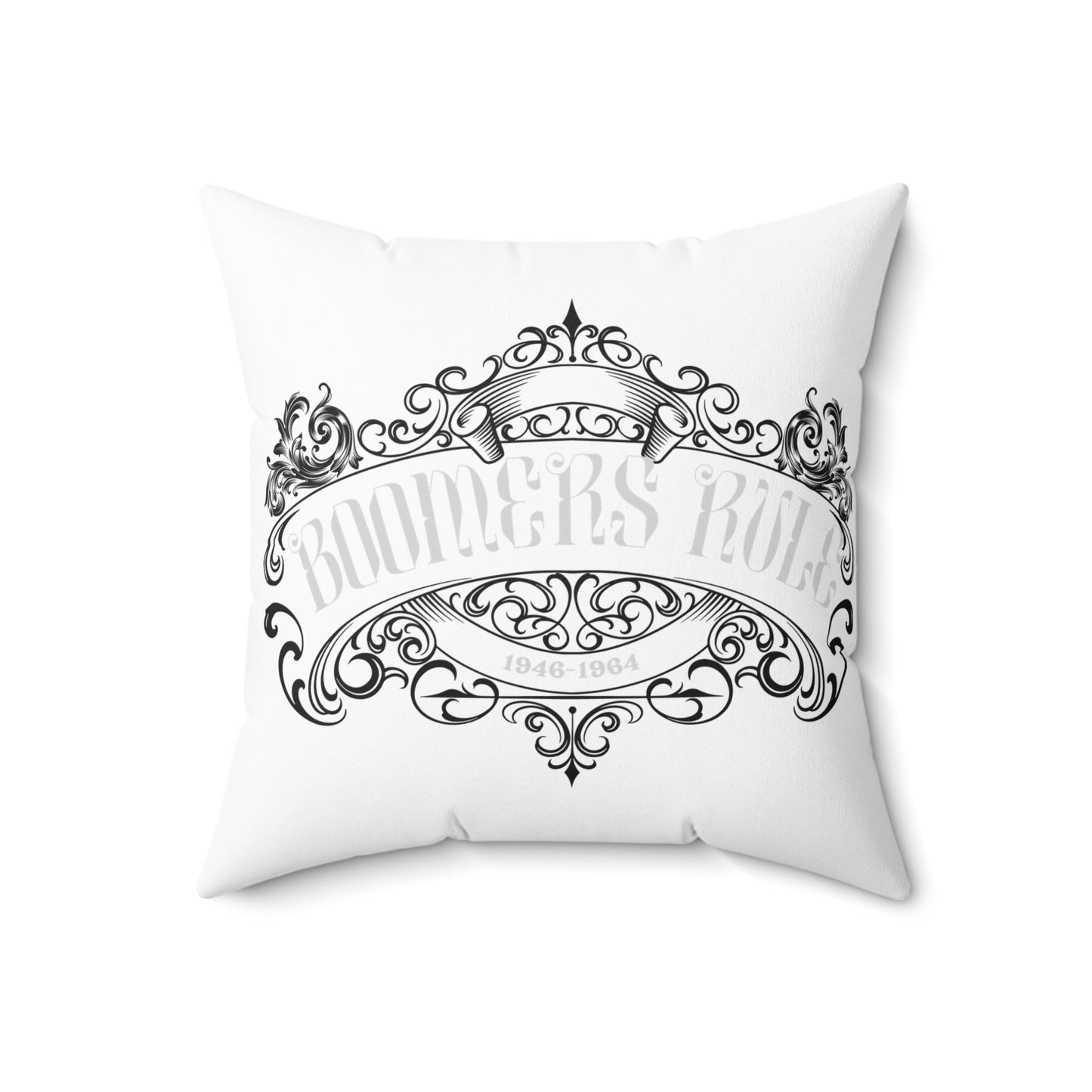 Spun Polyester Square Pillow Boomer Rules