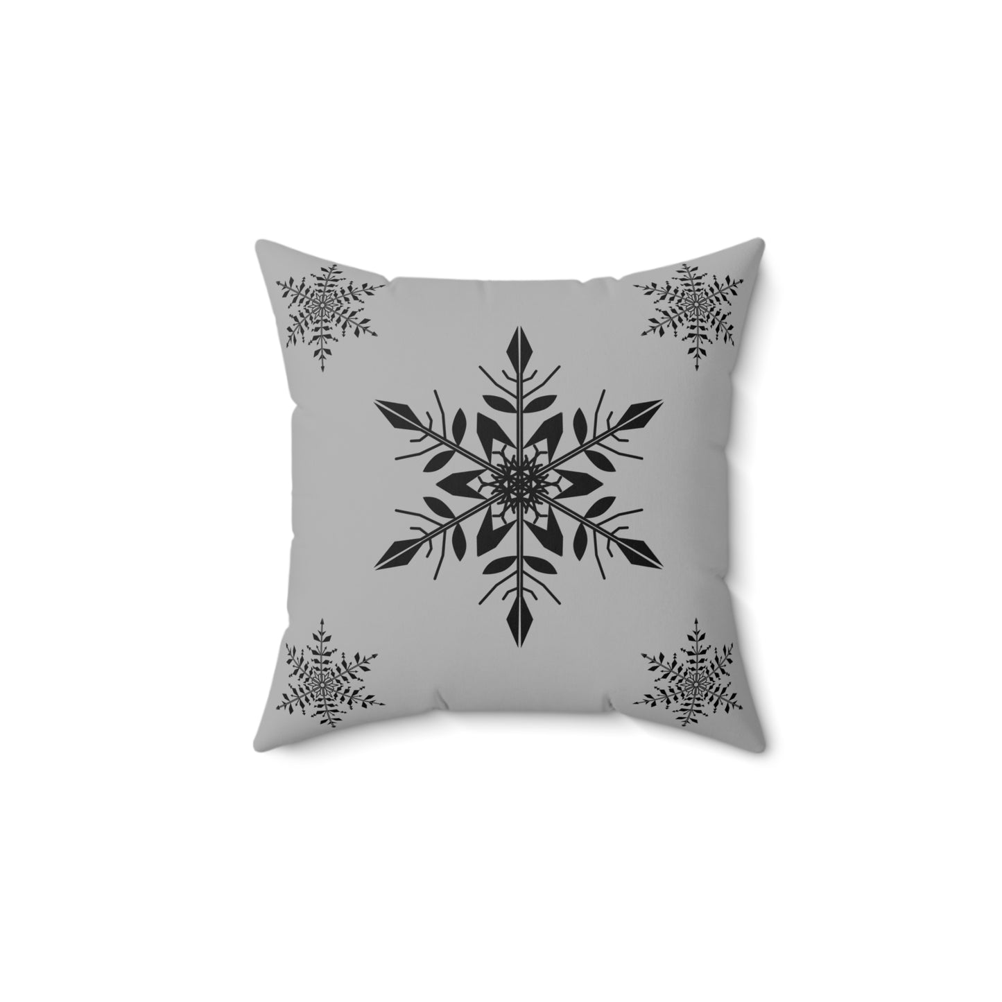Spun Polyester Square Pillow - SNOWFLAKES