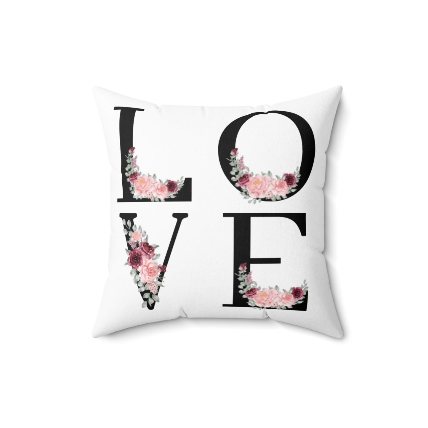 Spun Polyester Square Pillow Love