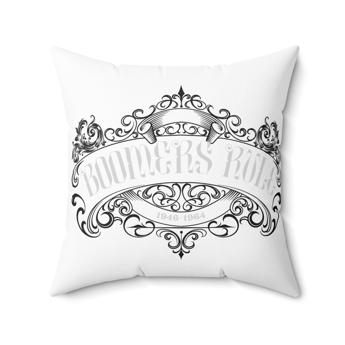 Spun Polyester Square Pillow Boomer Rules