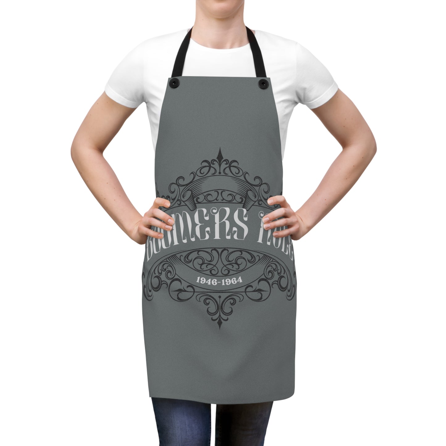 Dark Grey Apron - Boomers Rule Full Apron