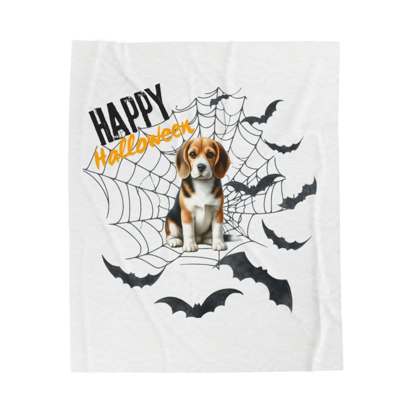 Velveteen Plush Blanket - Beagle Halloween