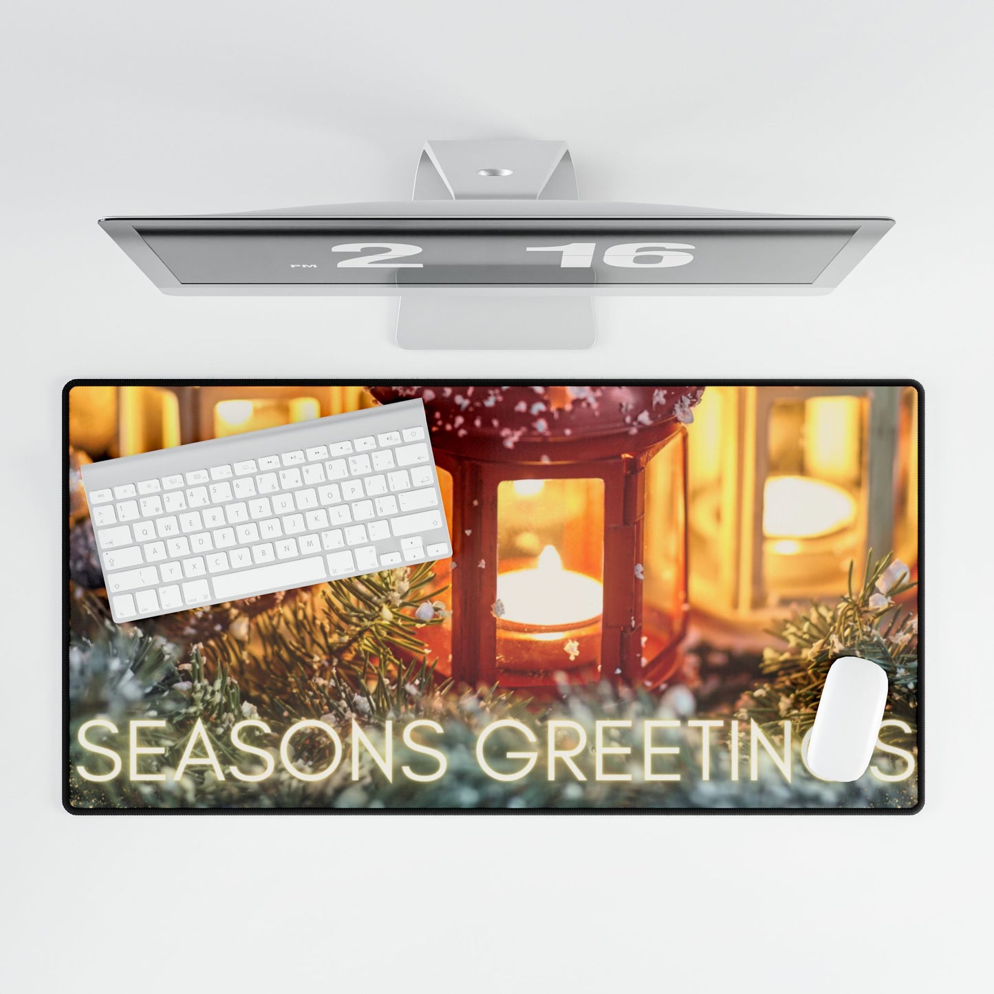Desk Mat- Season's Greeting and Candles