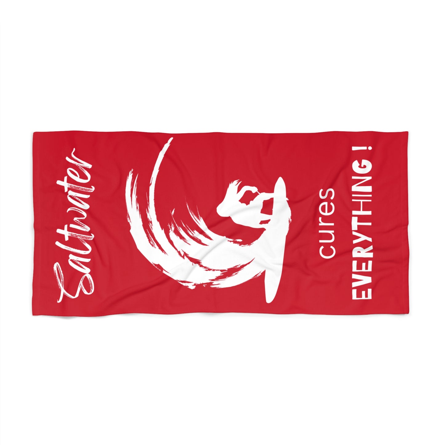 Luxurious Beach Towel - Saltwater cures everything! Hang TEN RED