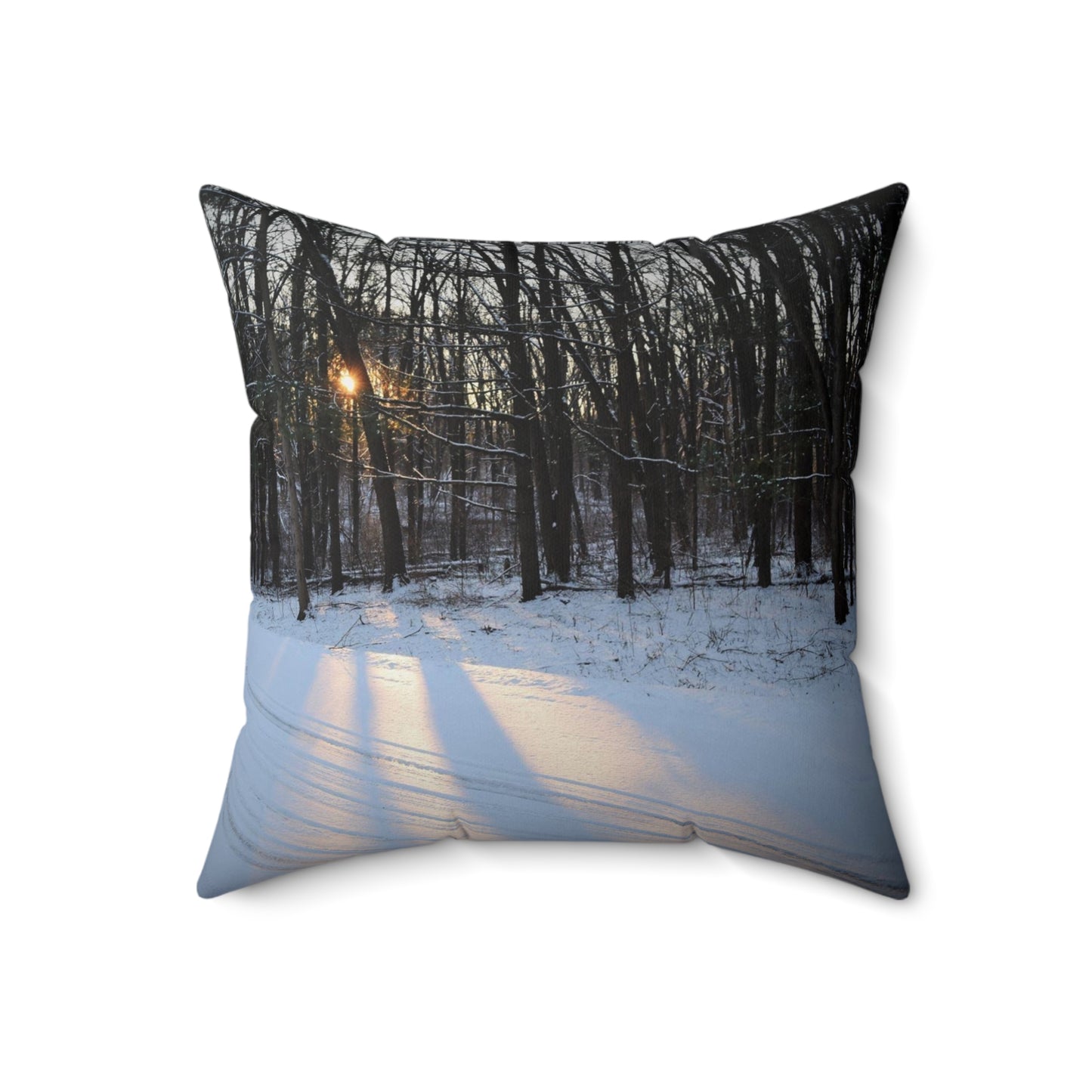 Spun Polyester Square Pillow Winter Sun Beams