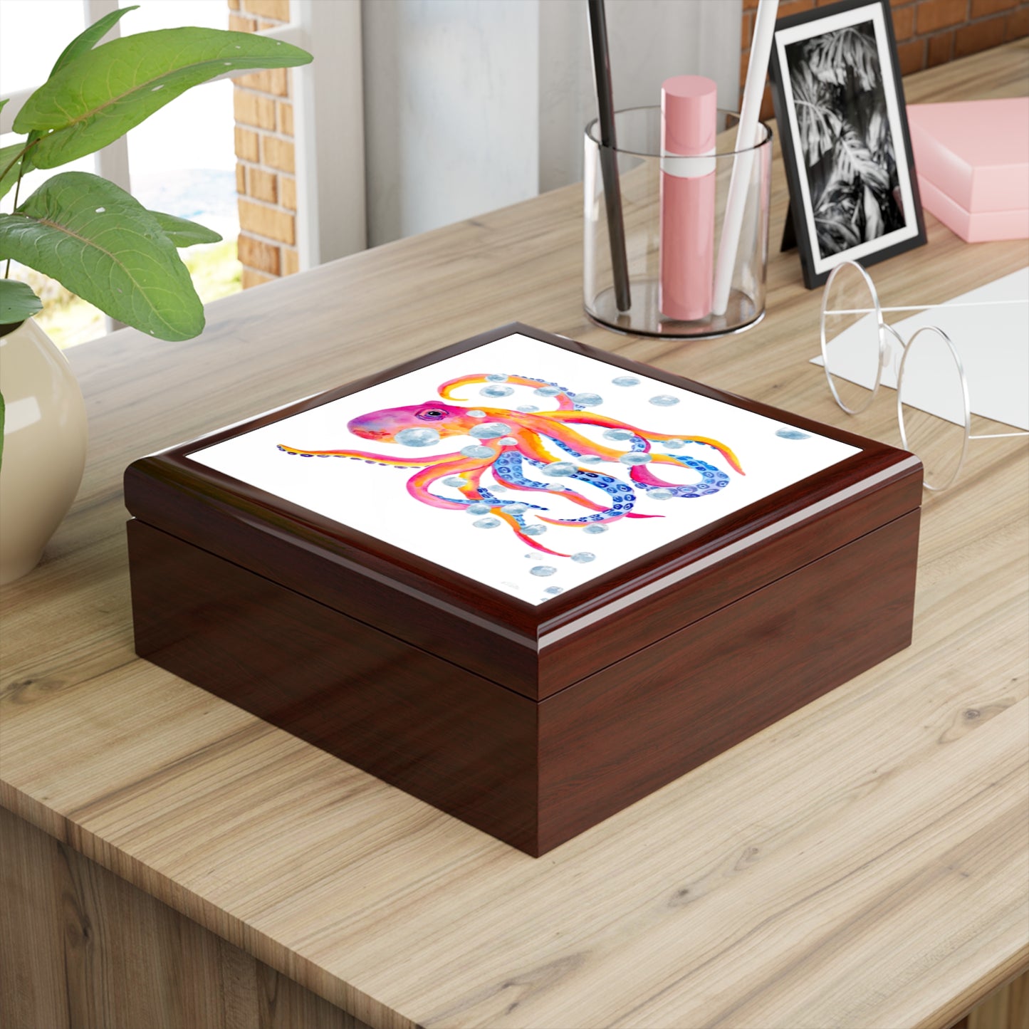 Jewelry Box – White Ceramic Octopus