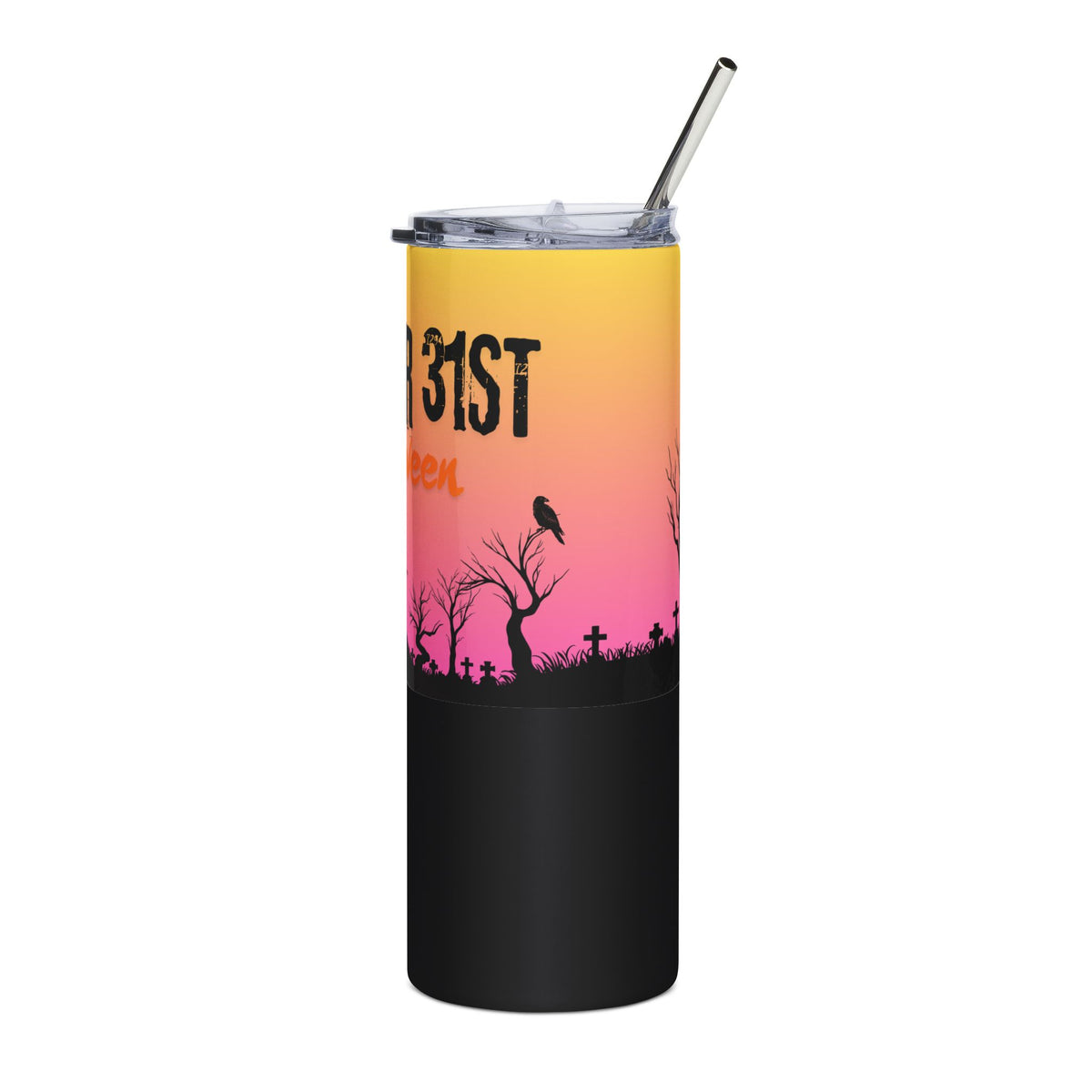Stainless Steel Tumbler, 20oz - Haunted Sunset