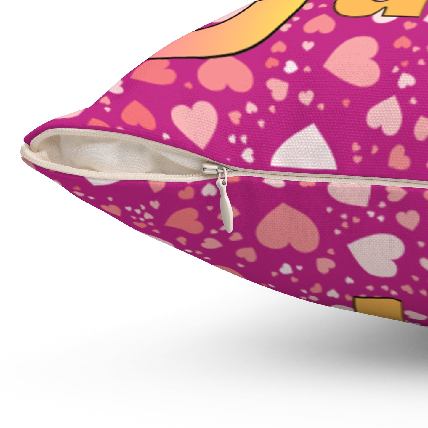 Spun Polyester Square Pillow Stupid Cupid Butterfly Purple