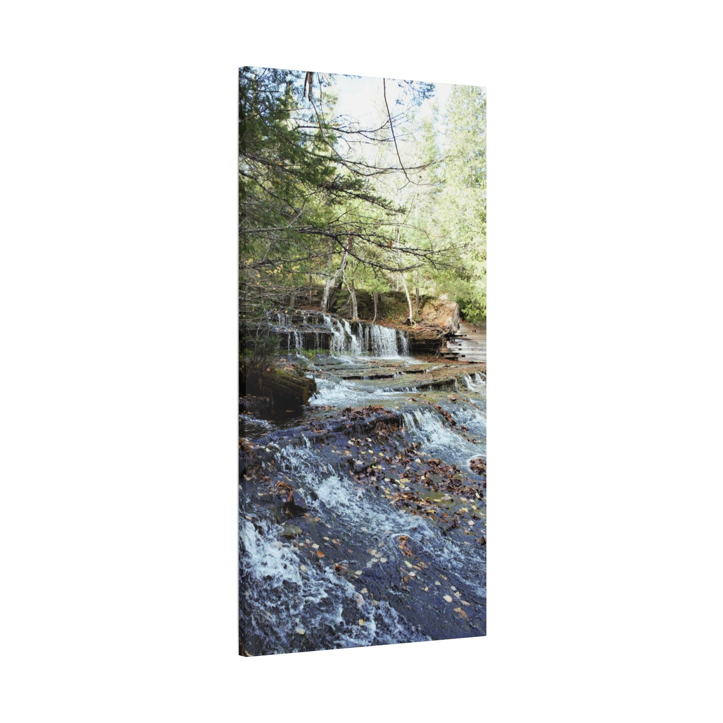Agate waterfall left Matte Canvas, Stretched, 1.25" 48" x 16", 48" x 24", 32", 36" Vertical