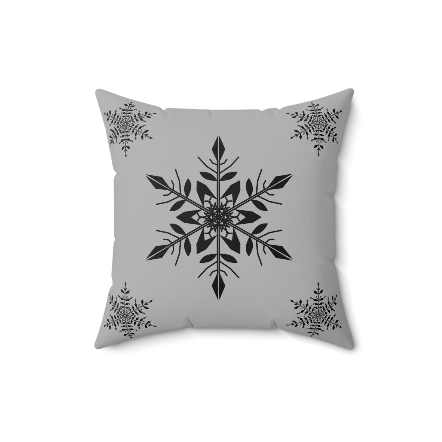 Spun Polyester Square Pillow - SNOWFLAKES