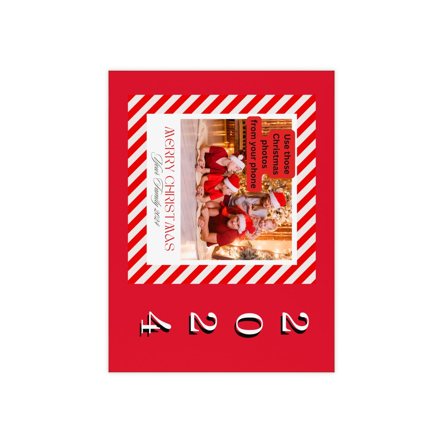 Personalize Ceramic Photo Tile - Merry Christmas - Family Photo Tile 2024