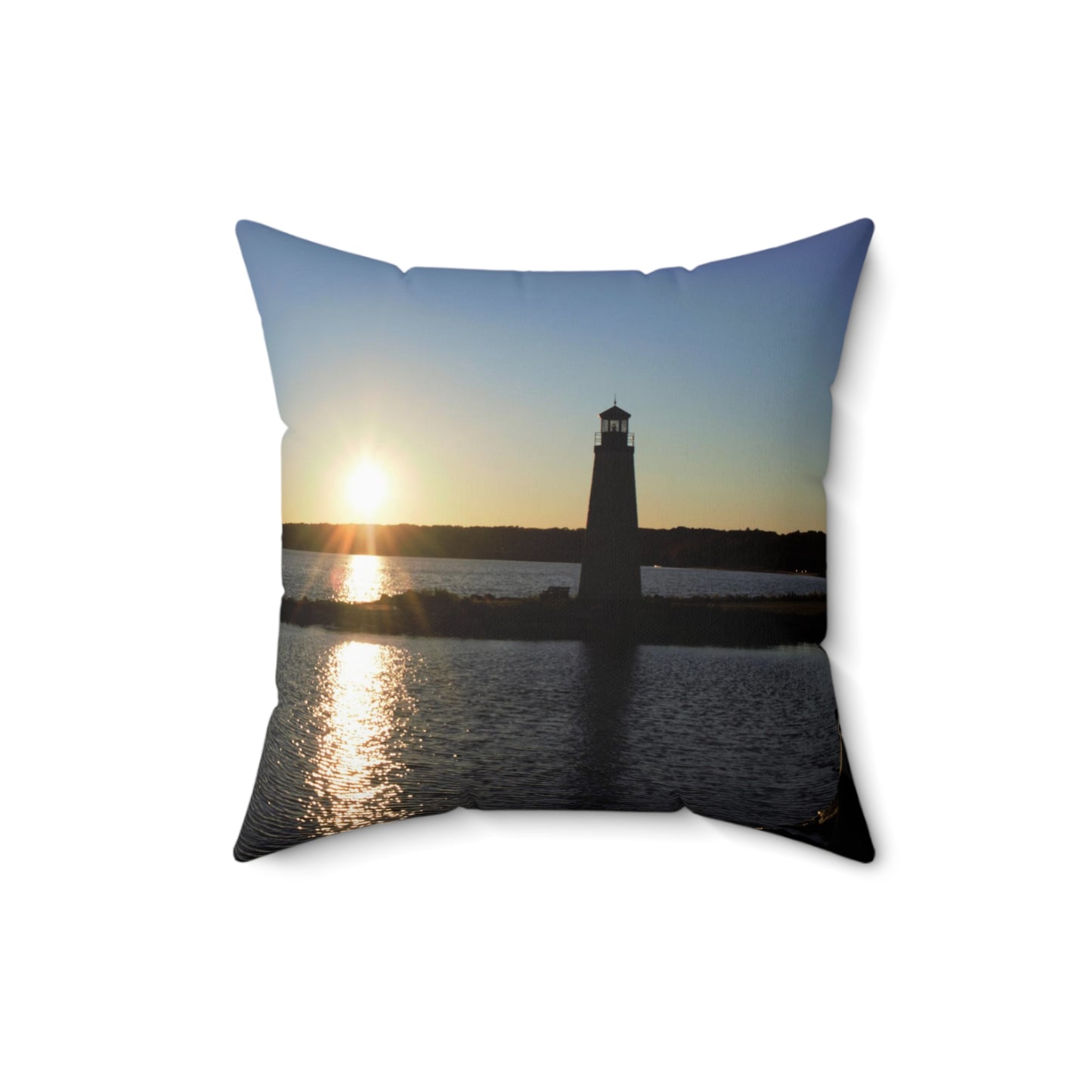 Spun Polyester Square Pillow - Light House