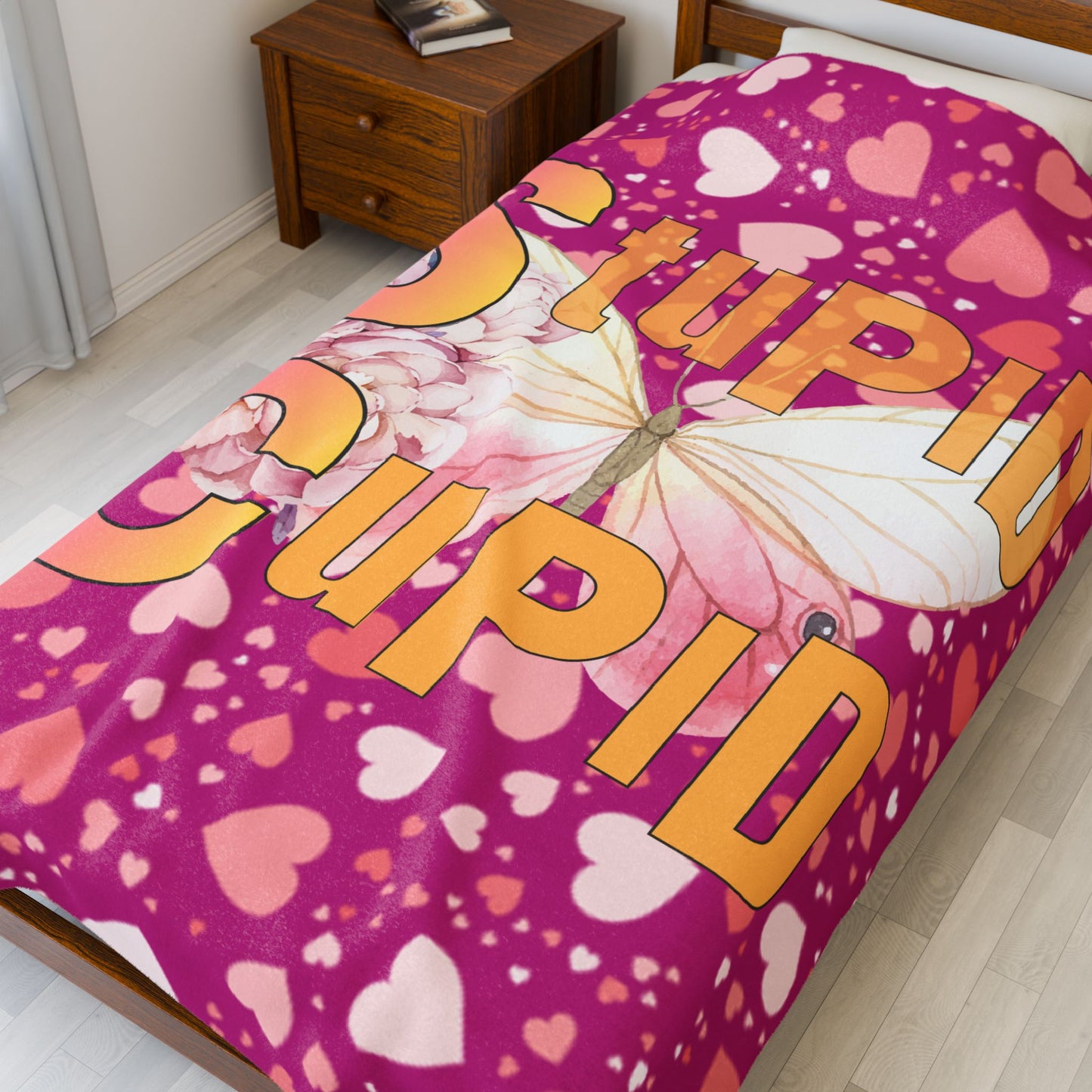 Velveteen Plush Blanket - Stupid Cupid Butterfly