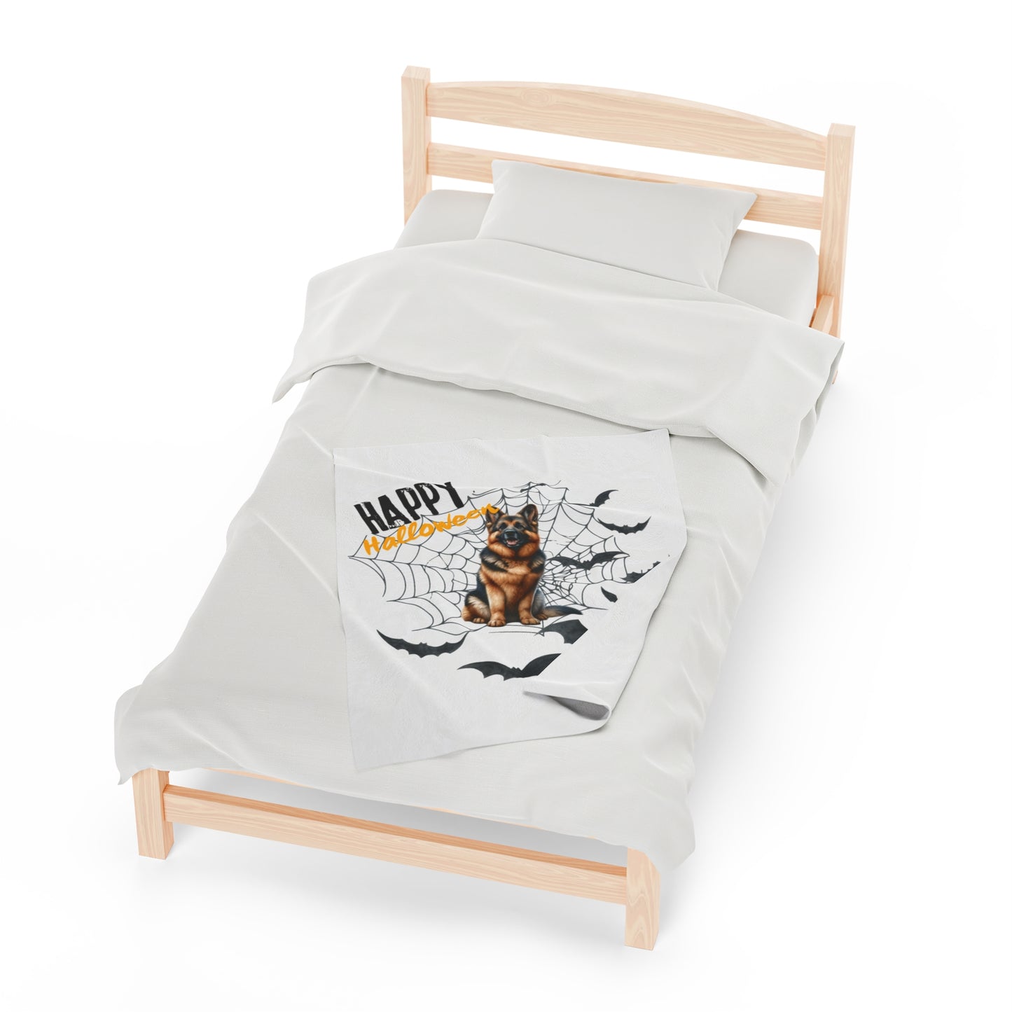 Velveteen Plush Blanket - German Shepard Halloween