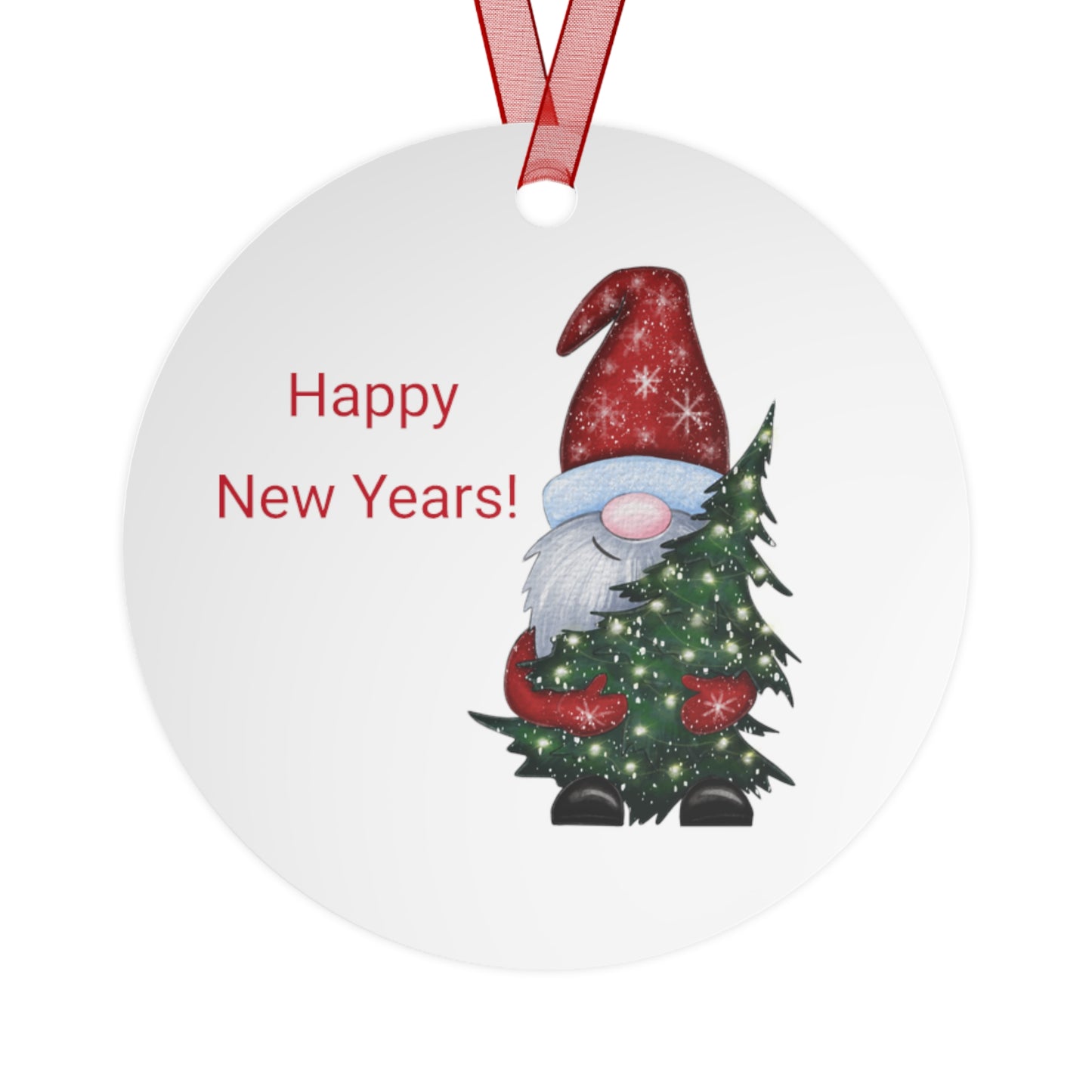 Metal Ornaments - Round Gnomes