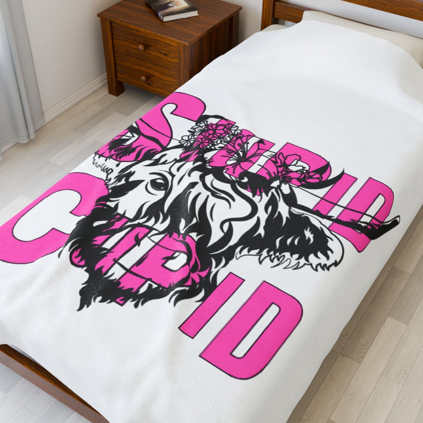 Highland Cow SC Velveteen Plush Blanket - Stupid Cupid