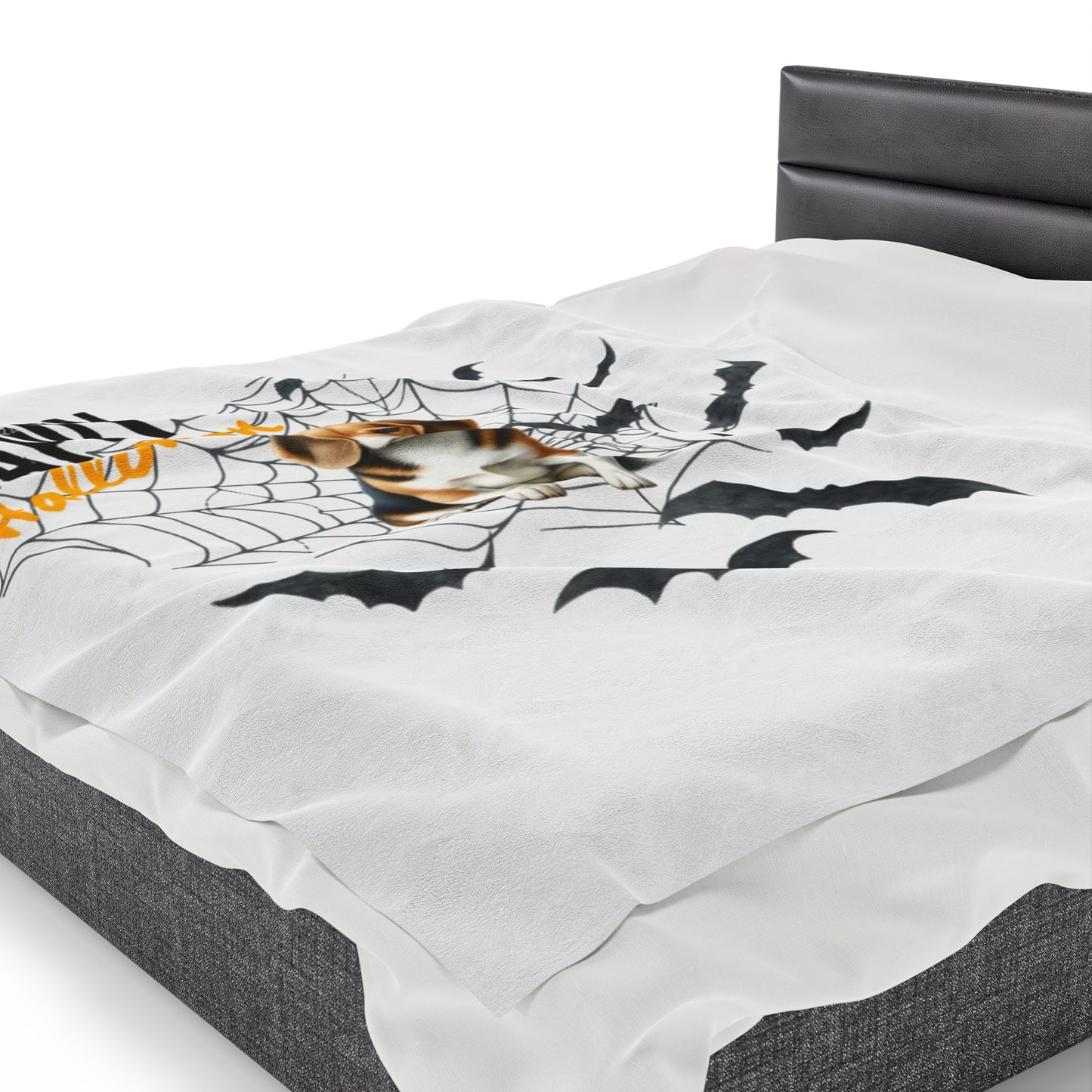 Velveteen Plush Blanket - Beagle Halloween