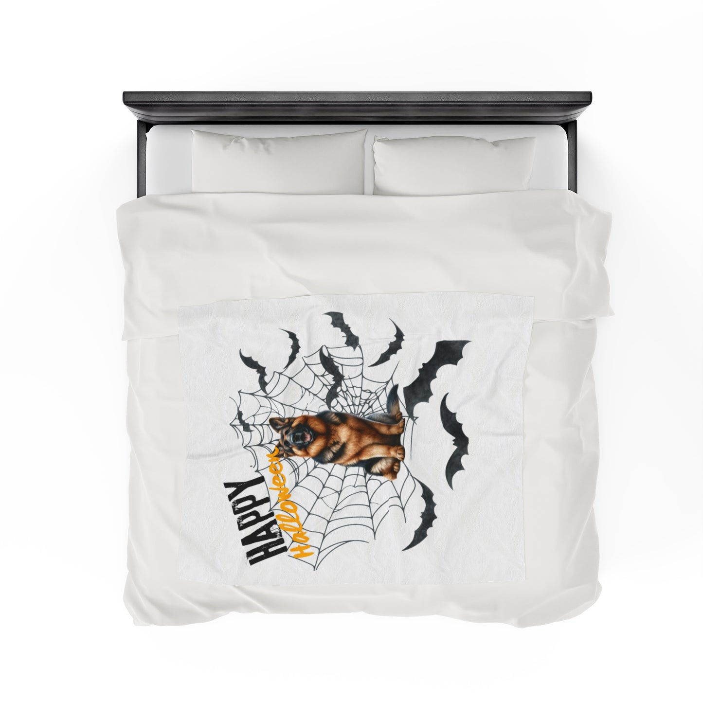 Velveteen Plush Blanket - German Shepard Halloween