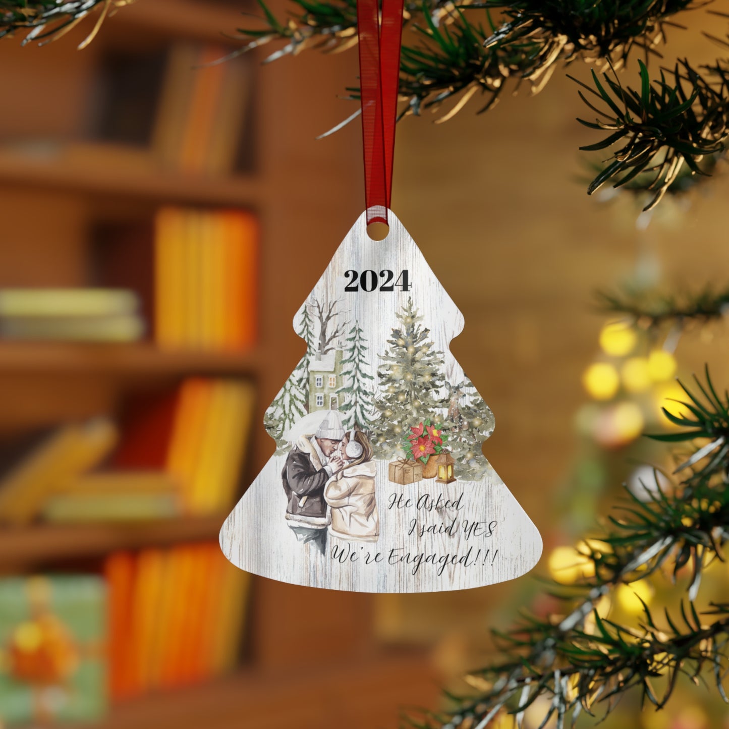 Metal Ornaments He asked, I said YES, We're engaged!!!