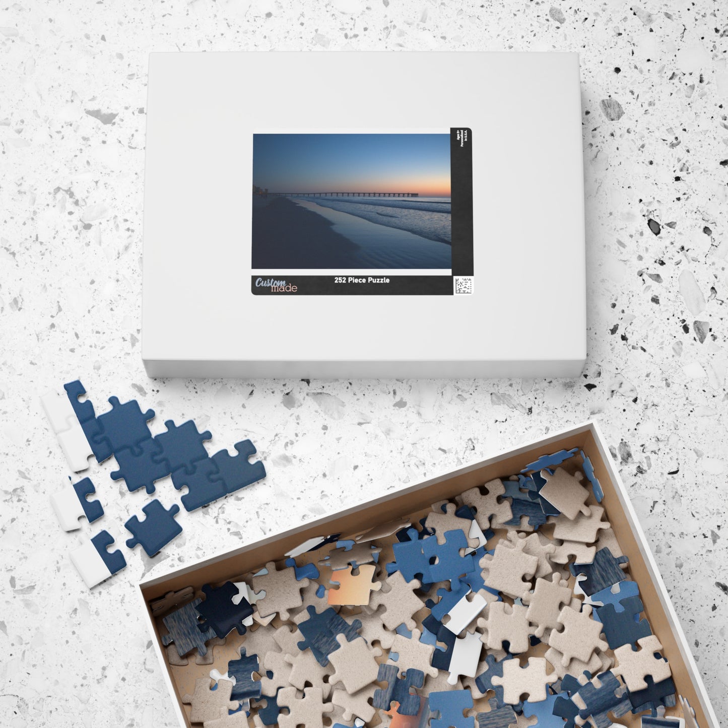 Puzzle (110, 252, 500, 1014-piece) Blue hour at the pier
