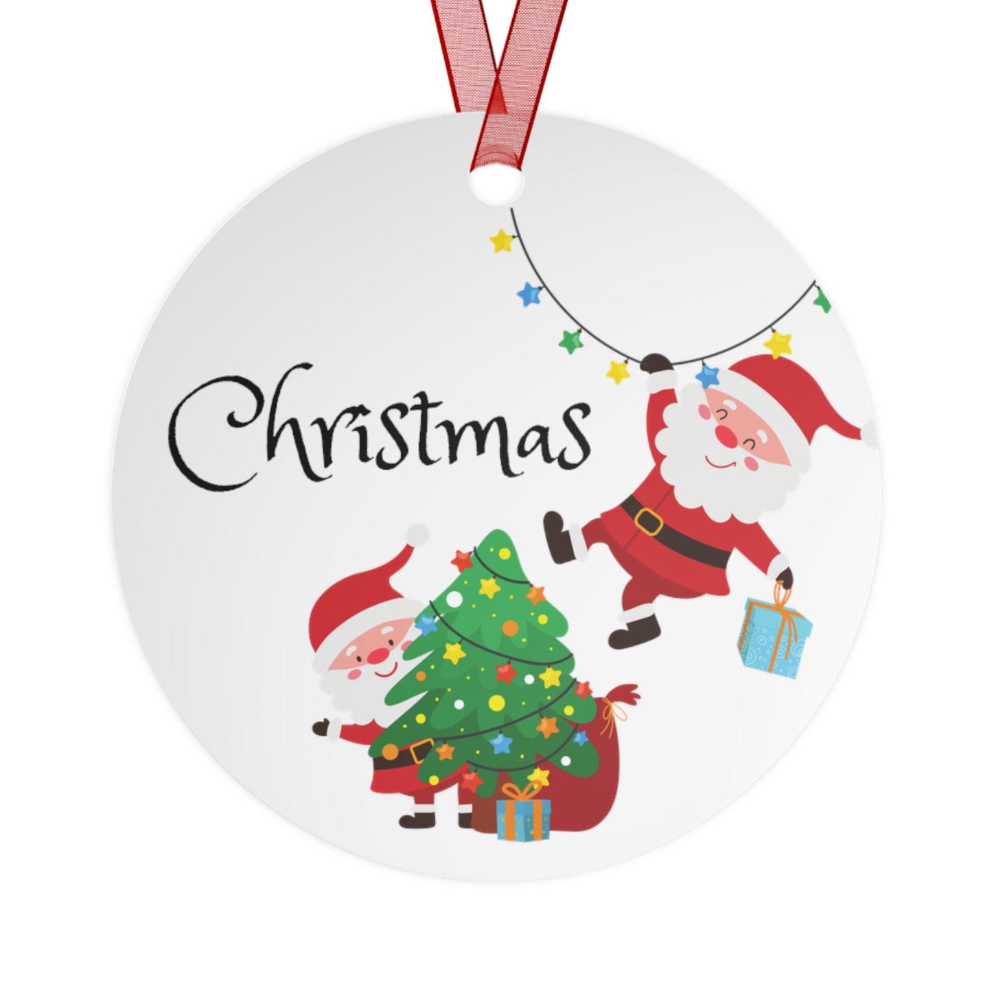 Metal Ornaments Swinging Santa's