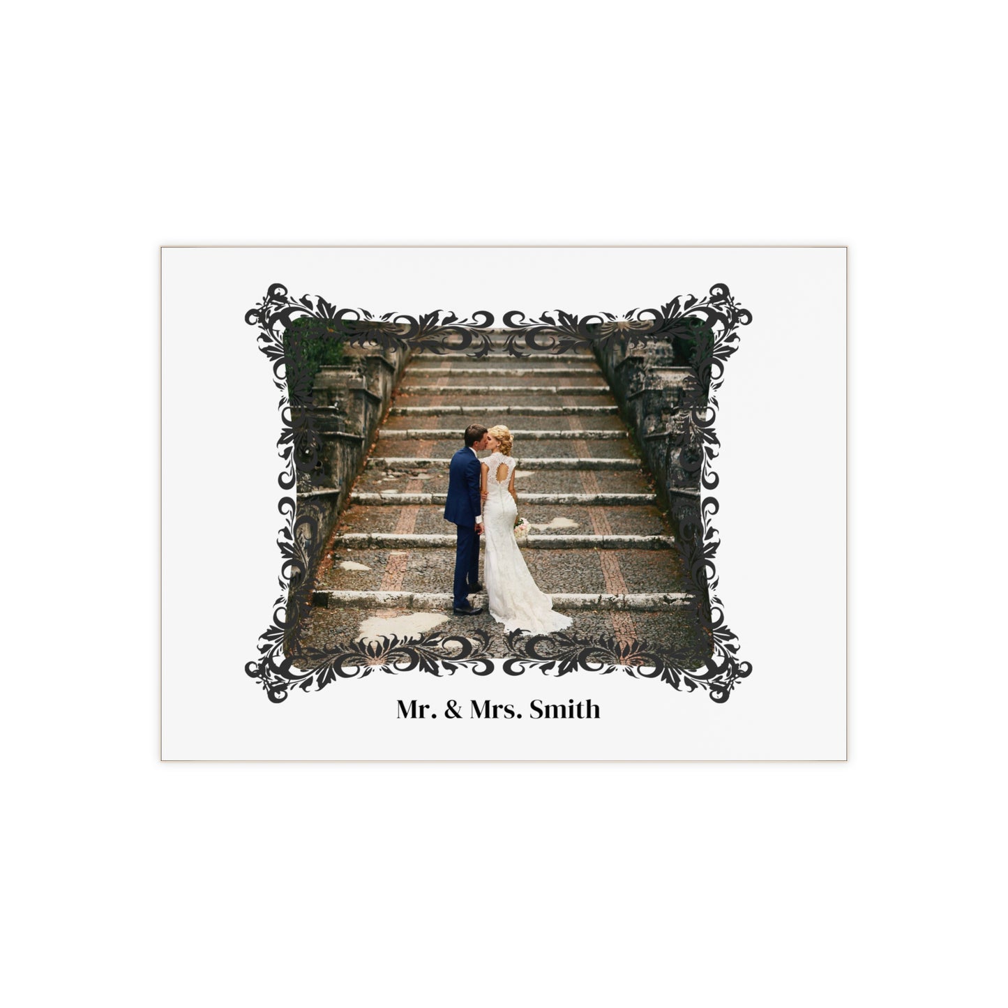 Personalized Ceramic Photo Tile - Wedding, with Name