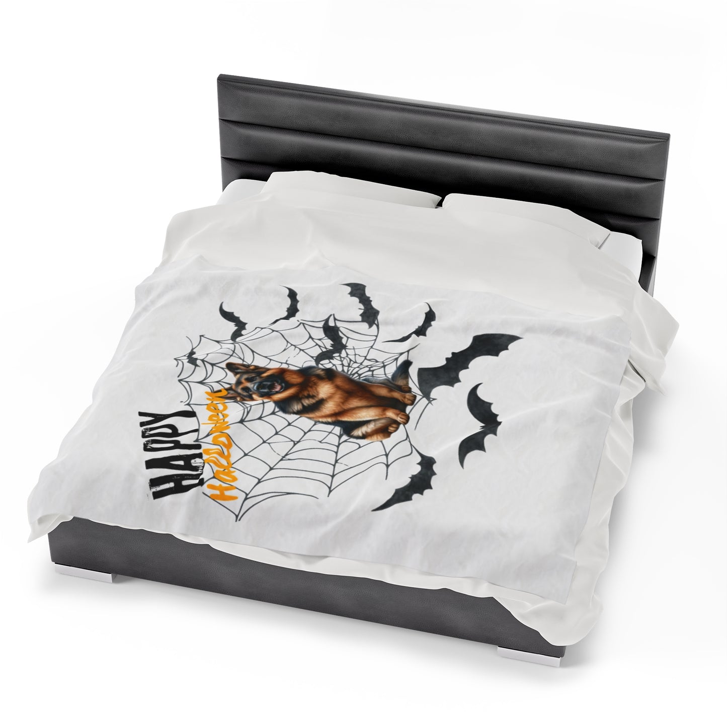 Velveteen Plush Blanket - German Shepard Halloween