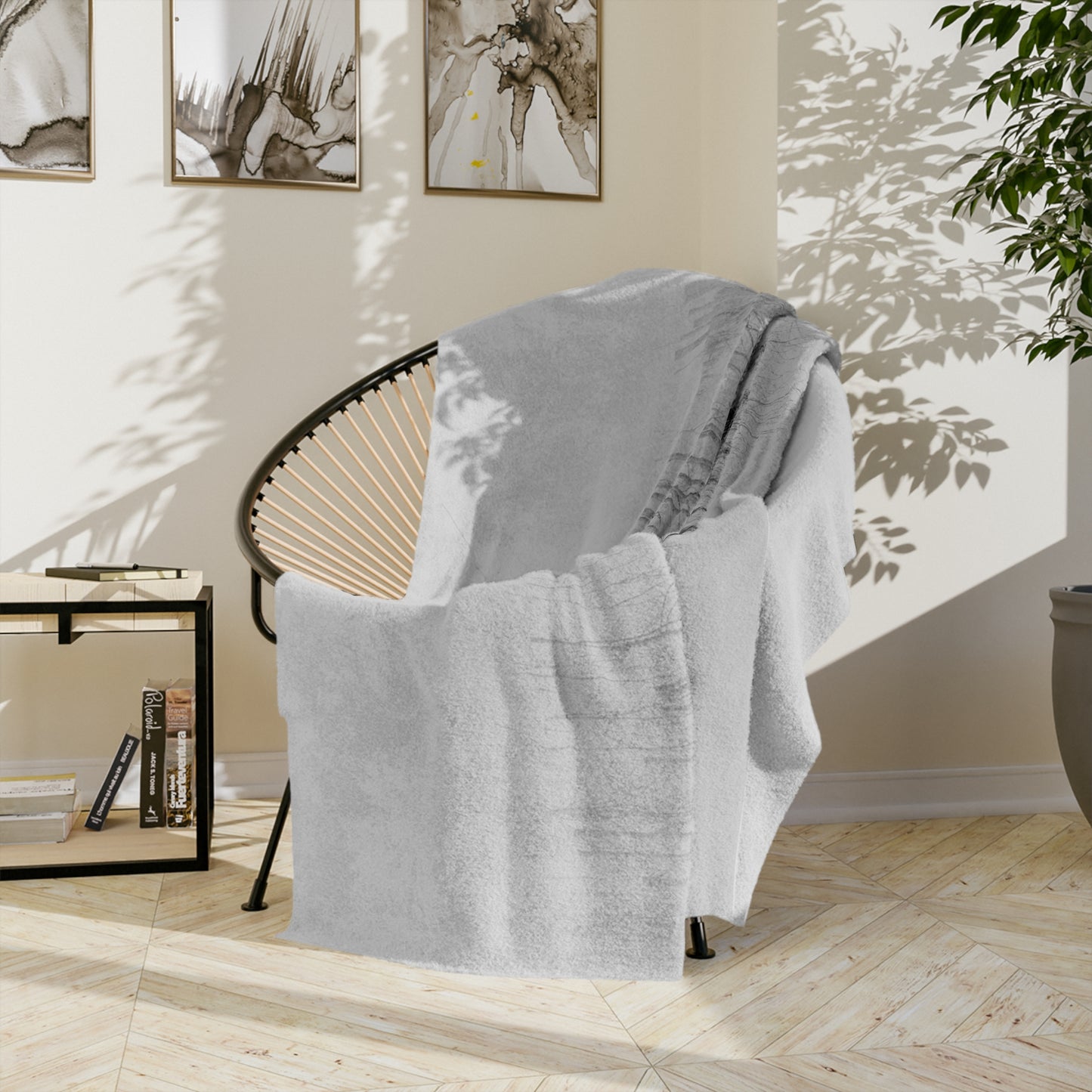 Velveteen Minky Blanket - Winter tree line