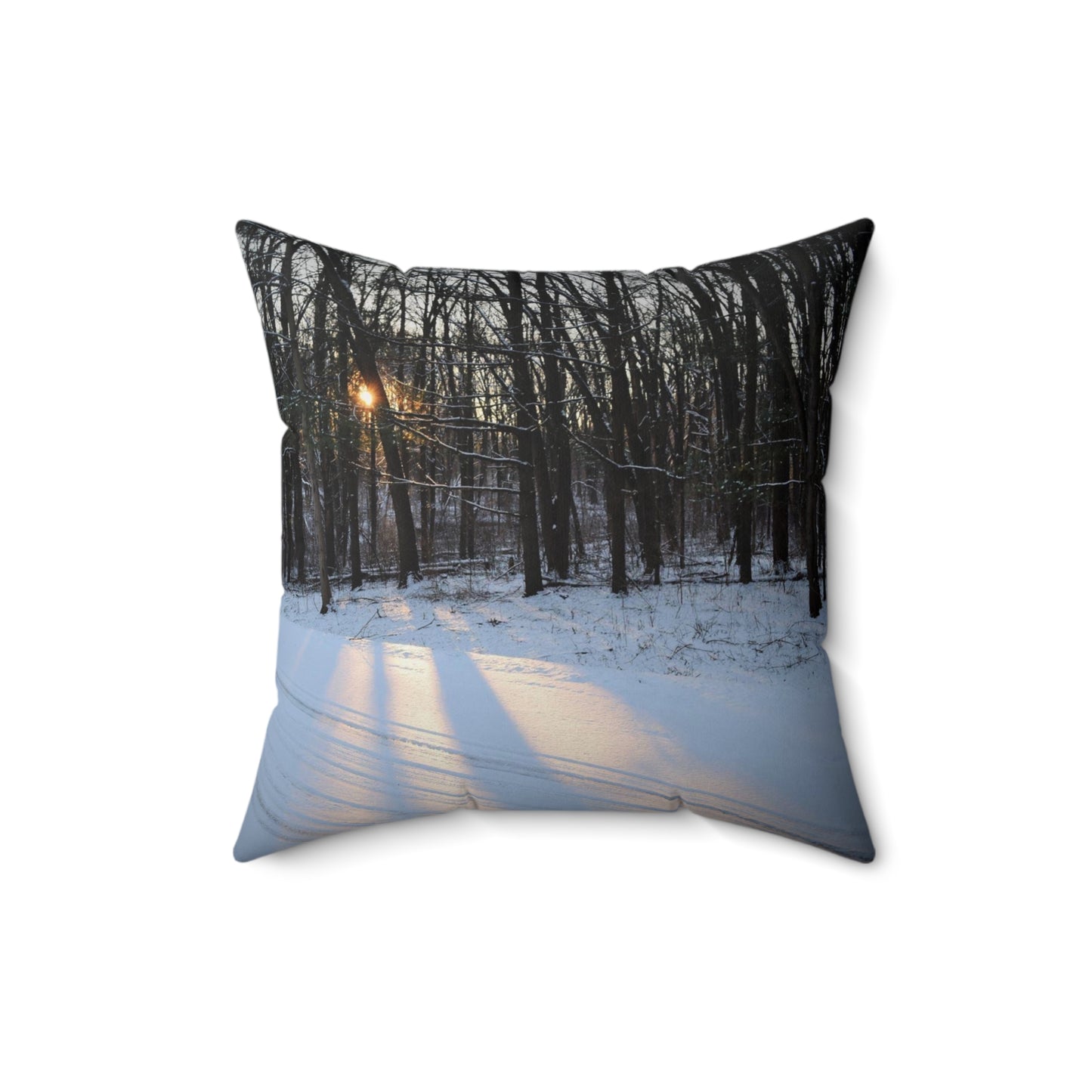 Spun Polyester Square Pillow Winter Sun Beams