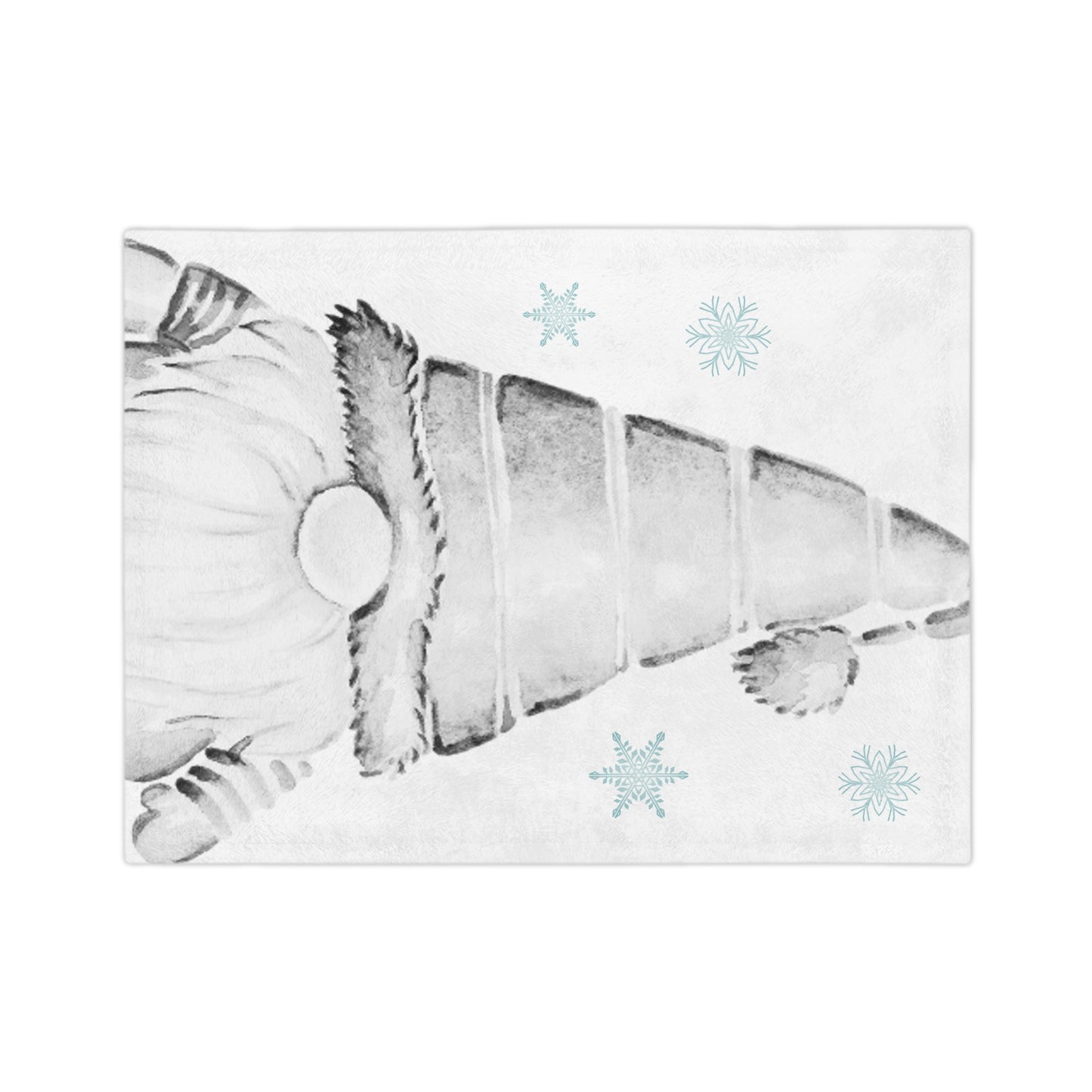 Velveteen Minky Blanket - Gnome and snow flakes