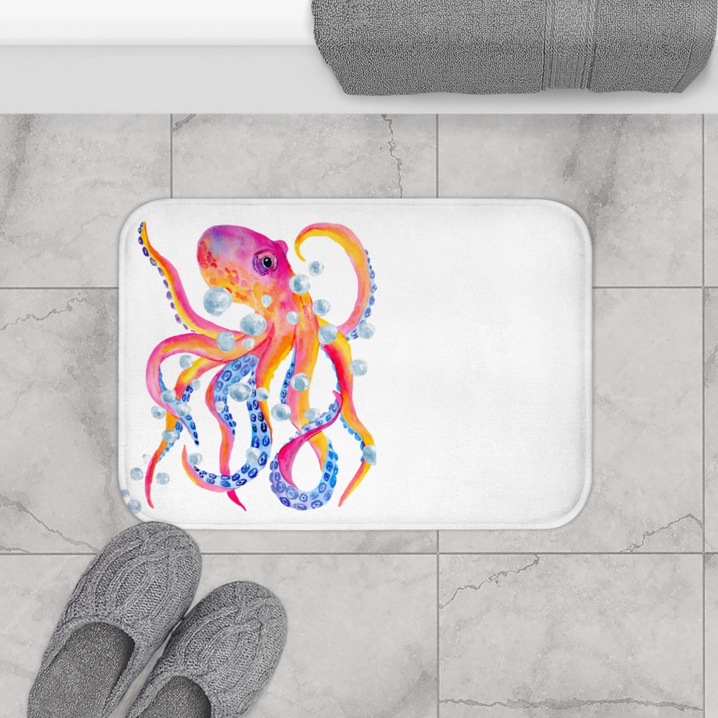 Bath Mat - Octopus and Bubbles