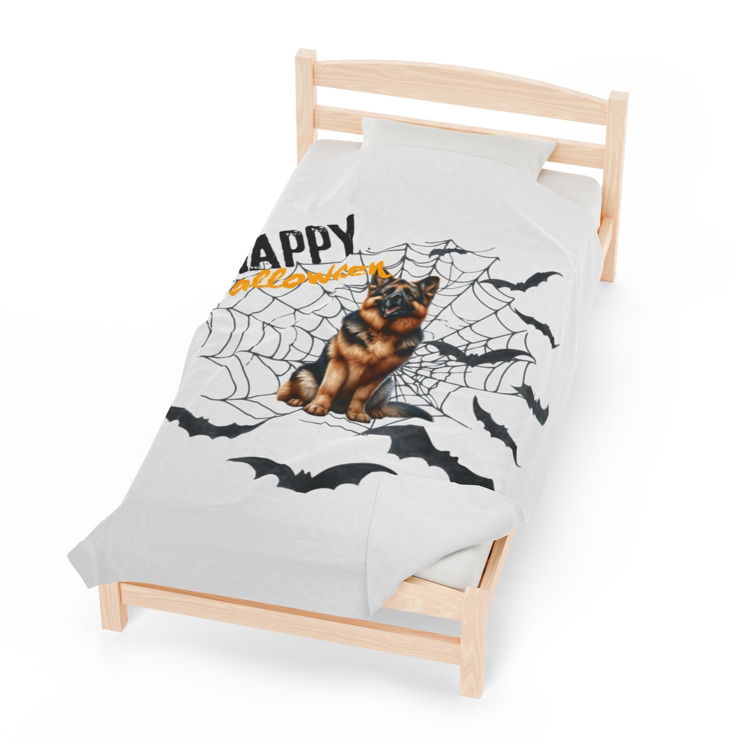 Velveteen Plush Blanket - German Shepard Halloween
