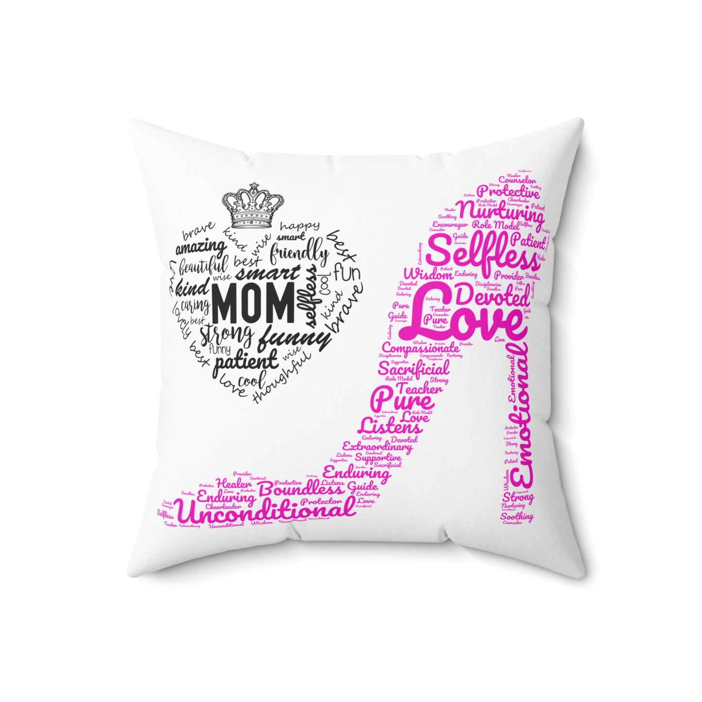 Spun Polyester Square Pillow MOM & High Heals