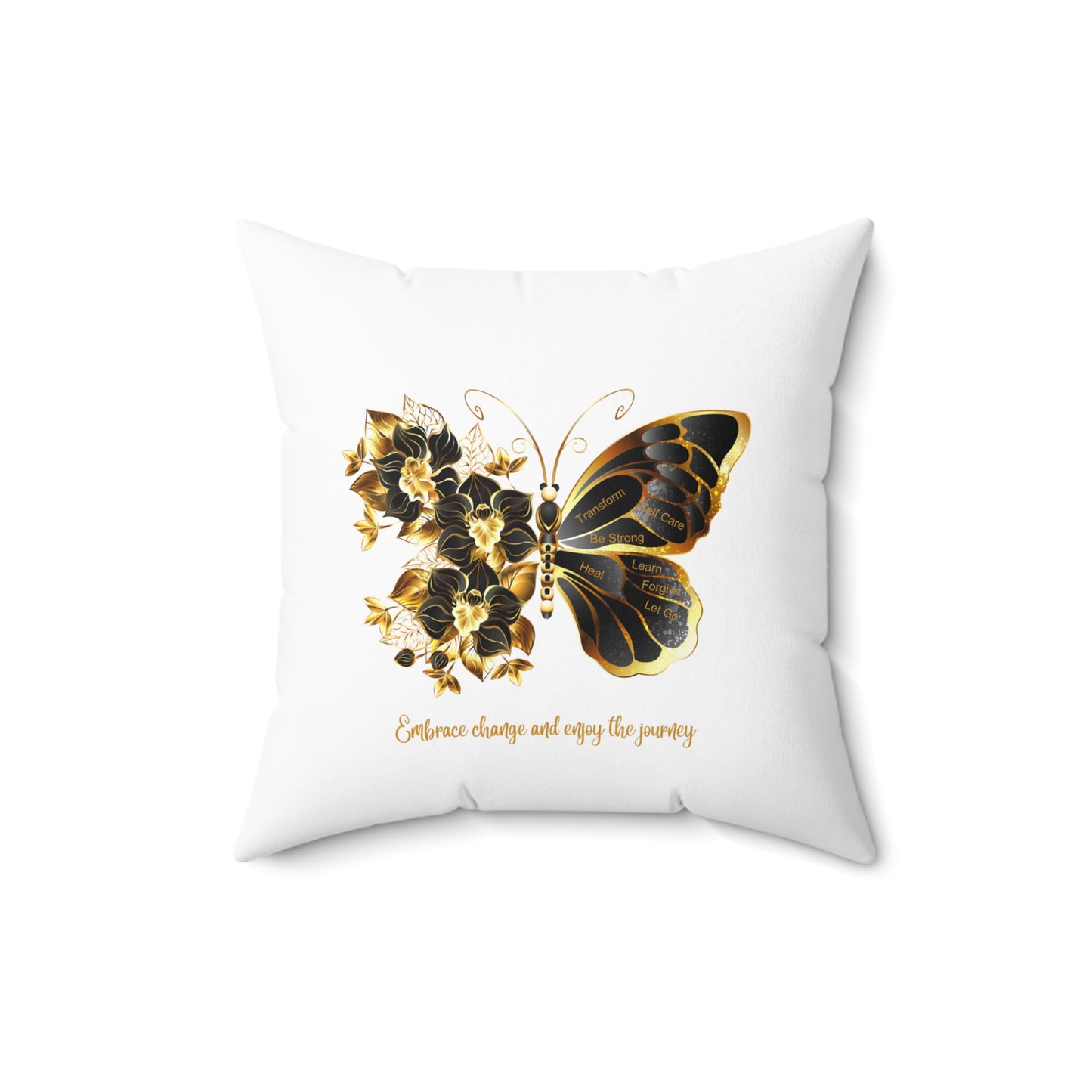 Spun Polyester Square Pillow - Embrace the journey