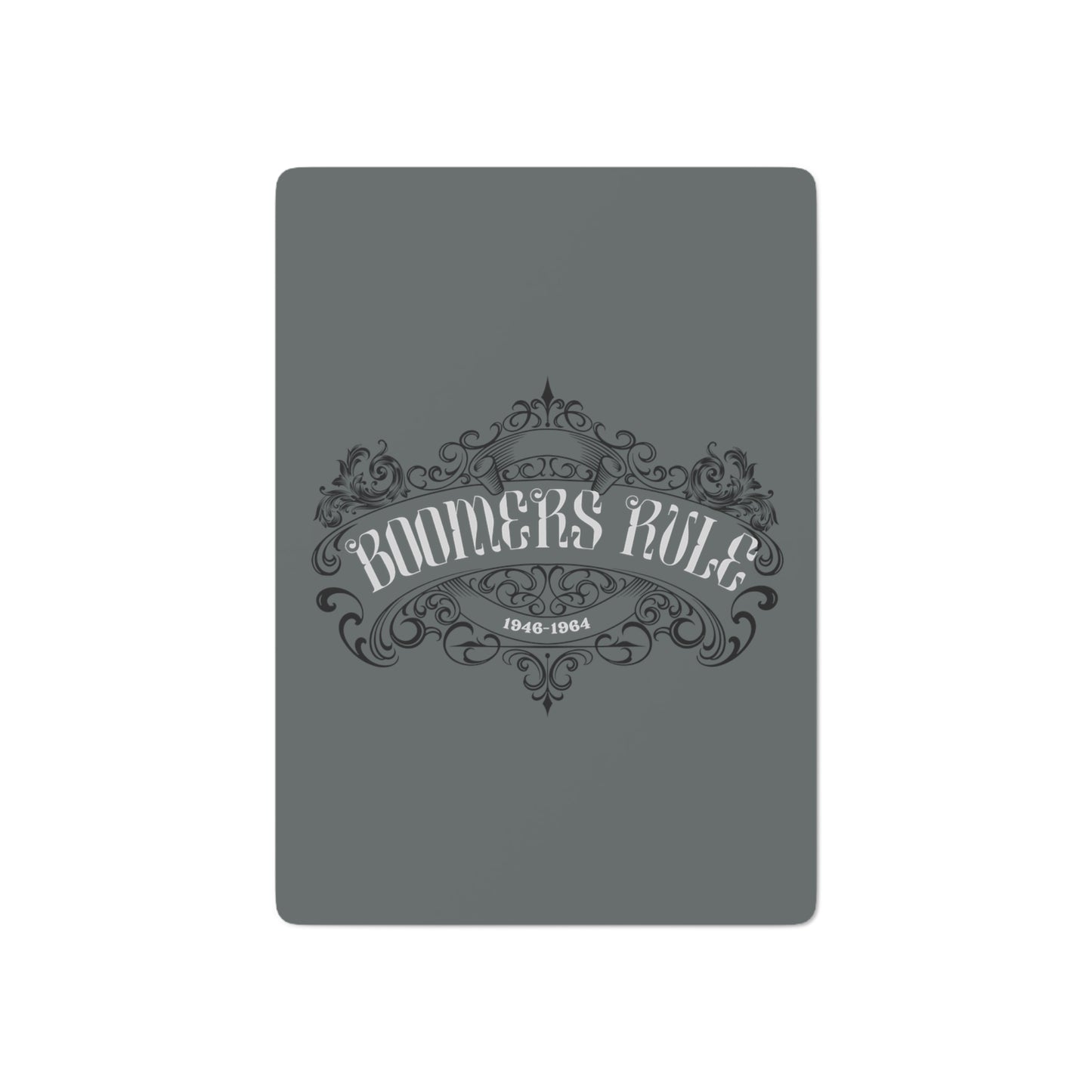 Grey Poker Cards Boomers Rule