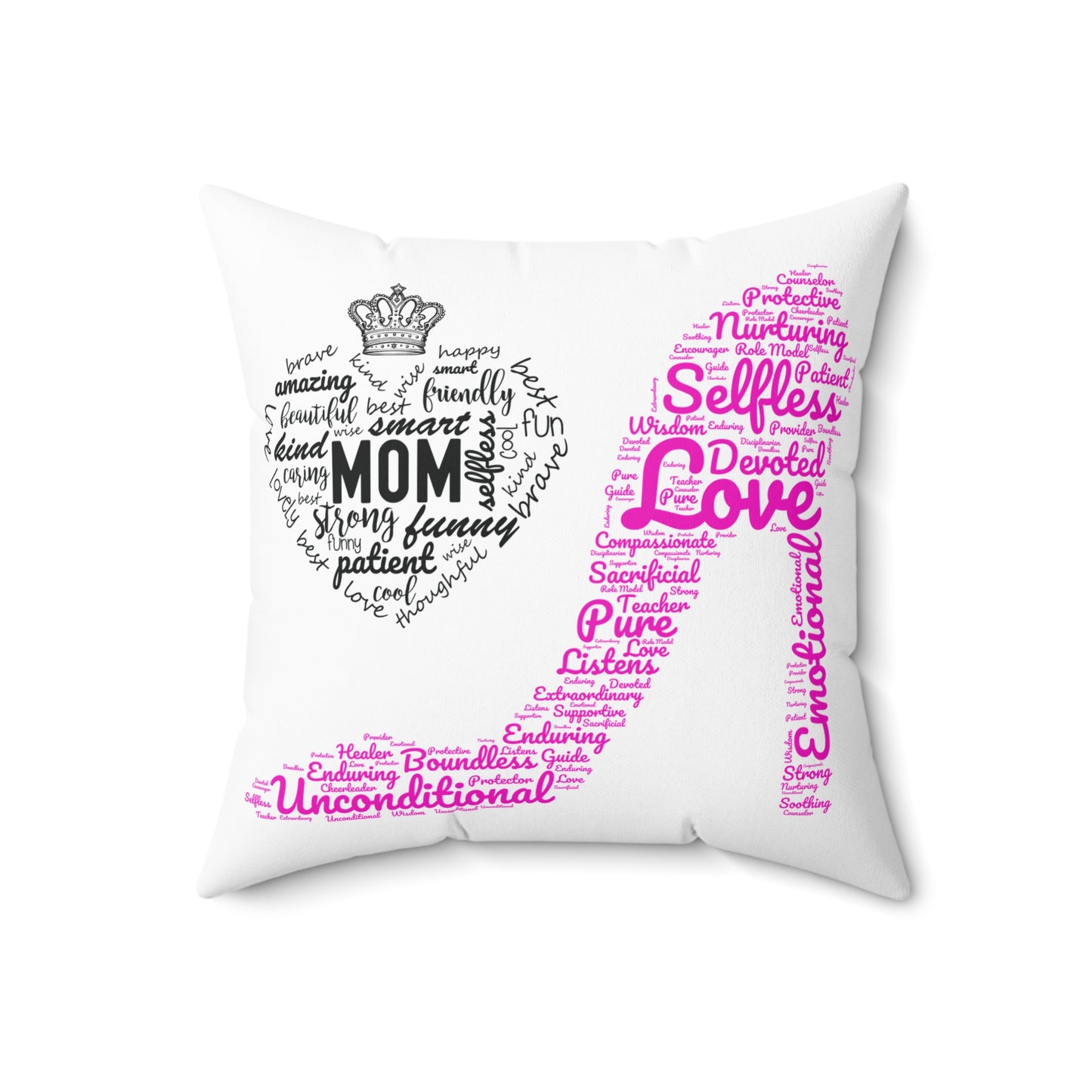Spun Polyester Square Pillow MOM & High Heals