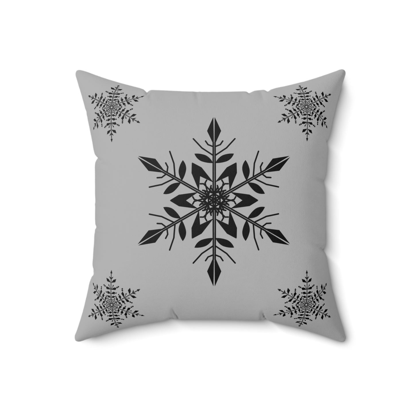 Spun Polyester Square Pillow - SNOWFLAKES