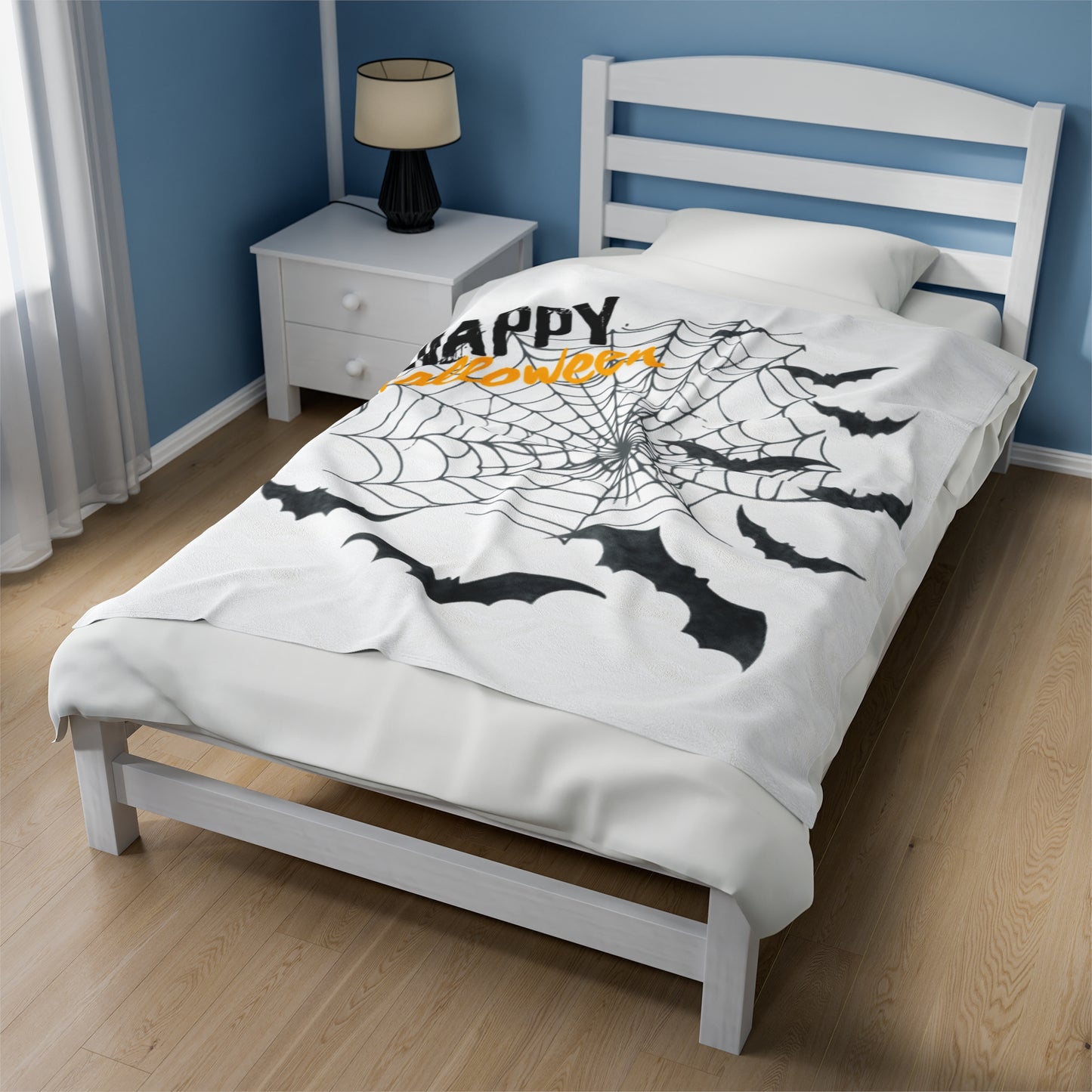 Personalize Velveteen Plush Blanket - Happy Halloween
