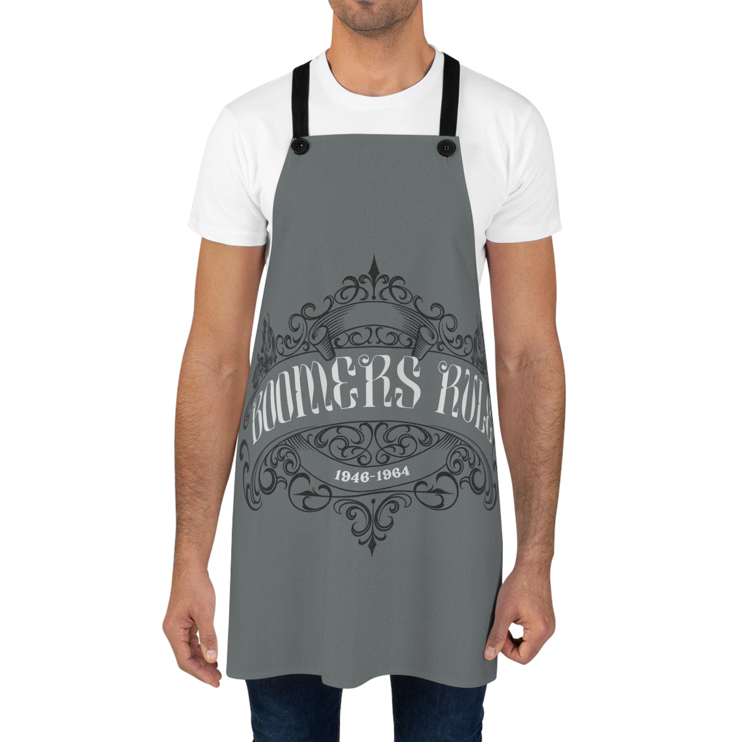 Dark Grey Apron - Boomers Rule Full Apron