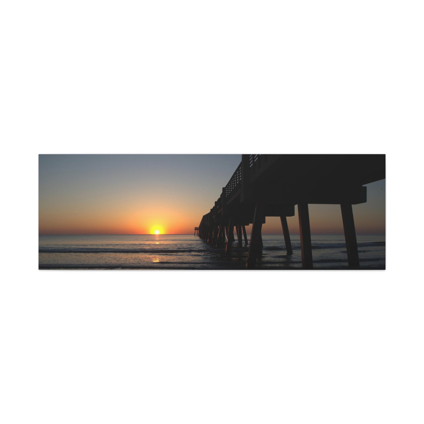 Morning hour at the pier 60" X 20" Matte Canvas, Stretched, 1.25"