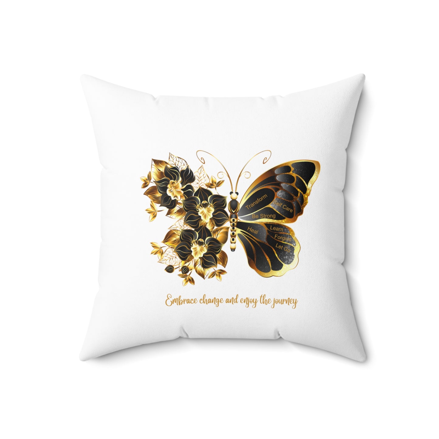 Spun Polyester Square Pillow - Embrace the journey