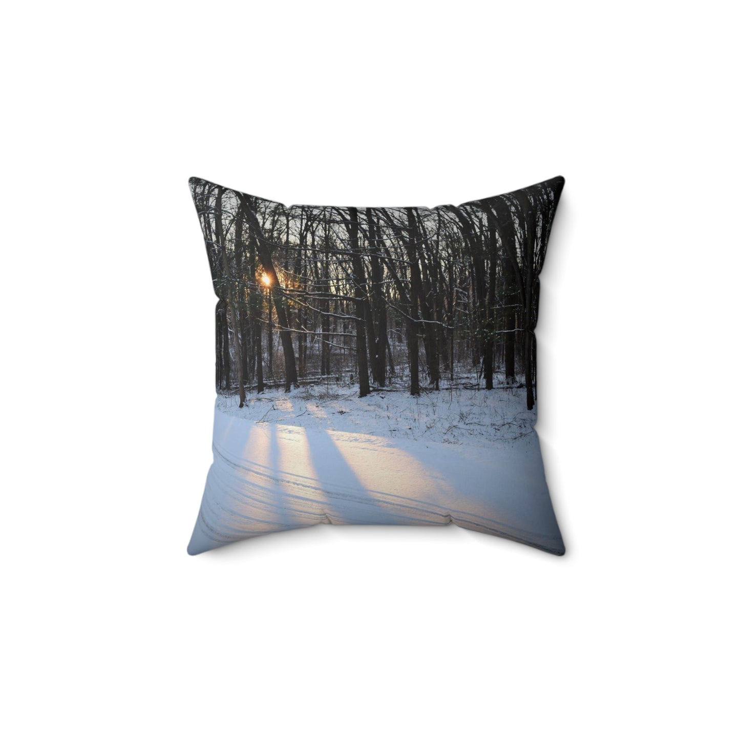 Spun Polyester Square Pillow Winter Sun Beams